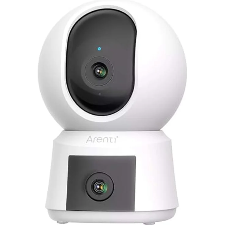 ARENTI P3TT - 3 MP Überwachungskamera für Innenbereiche mit Zwei Objektiven, Schwenk- und Neigefunktion, Dual-Band WLAN, Automatische Verfolgung - Weiß – Bild 2