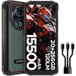 DOOGEE Fire 6 Power Outdoor Handy 15500mAh, 20GB RAM + 256GB/2TB ROM, 6,56 Zoll HD+ Display, 50MP Kamera, Taschenlampe, NFC, Face ID / Fingerabdruck