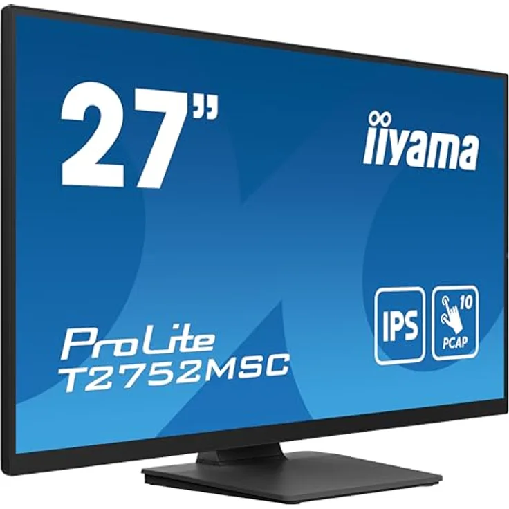 iiyama ProLite T2752MSC-B1 68.6cm 27" IPS LED Monitor FullHD 10 Punkt Multitouch optisch gebondet kapazitiv HDMI DP USB3.2 7H Anti-Fingerprint schwarz
