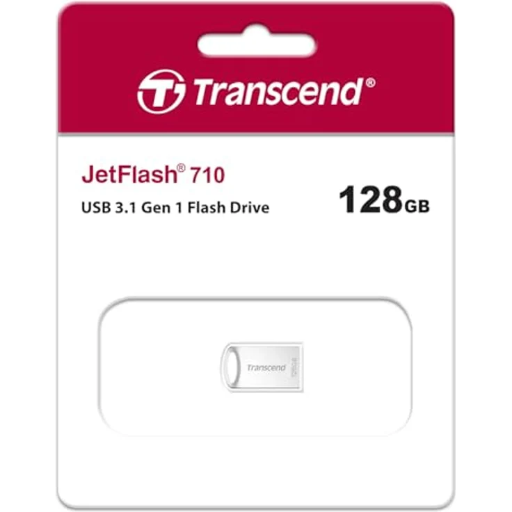 Transcend 128GB kleiner und kompakter USB-Stick 3.1 Gen 1 (für den Schlüsselanhänger) JetFlash silber TS128GJF710S (umweltfreundliche Verpackung) – Bild 5