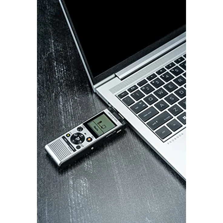 OM SYSTEM WS-882 hochwertiger digitaler Voice Recorder mit Stereomikrofonen, 6 Aufnahmemodi, Direkt-USB, eingebautem Ständer, 4 GB interner Speicher, Silber – Bild 4