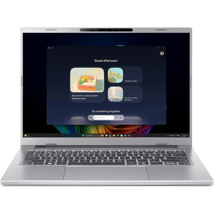 Acer Aspire 14 AI OLED (A14-61M-R6YA), 14,0" WUXGA OLED Notebook mit AMD Ryzen AI R5-340, 16 GB RAM, Silber