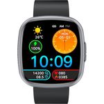 Knauermann NEO 2 (2025) - Gesundheitsuhr Smartwatch in Schwarz - EKG, HRV, Blutdruck, Schlafapnoe, Bluetooth, Silikonband