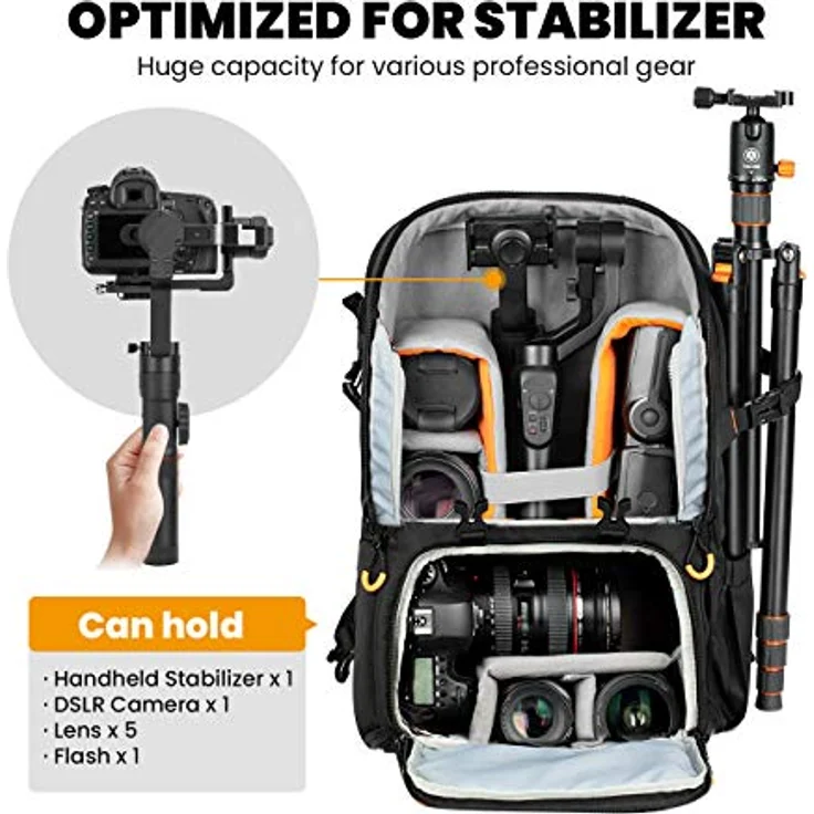 TARION Kamerarucksack, Wasserdicht Fotorucksack Spiegelreflex DSLR Rucksack Kameratasche für Spiegelreflexkameras Digital (PBl) – Bild 2