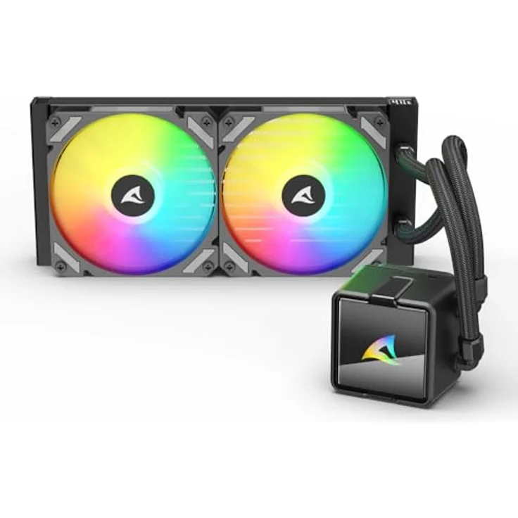 Sharkoon S50 ARGB AIO Black, Wasserkühlung mit 240-mm-Radiator und 120-mm-ARGB-PWM-Lüftern – Bild 4