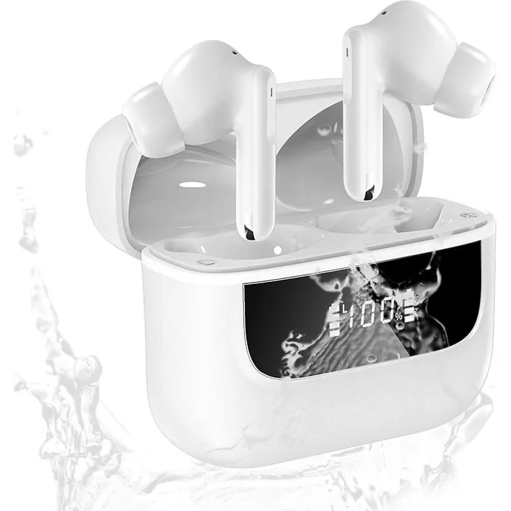 Valdus Kabellose Bluetooth Ohrhörer - In-Ear Earbuds mit Kristallklarem Klang, ENC-Rauschunterdrückung, Touch-Steuerung & Siri-Unterstützung, Weiß