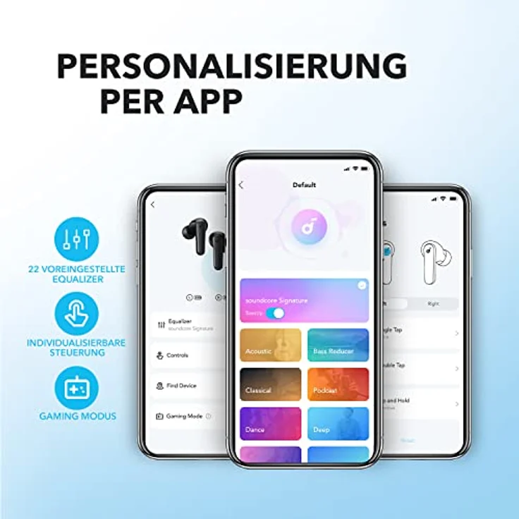 soundcore by Anker P20i Kabellose Bluetooth Kopfhörer in-Ear, 10mm Treiber, Bluetooth 5.3, Anpassbarer EQ, 30 Std. Spielzeit, IPX5 wasserfest, 2 Mikros mit KI, einzeln verwendbar (Schwarz) – Bild 3