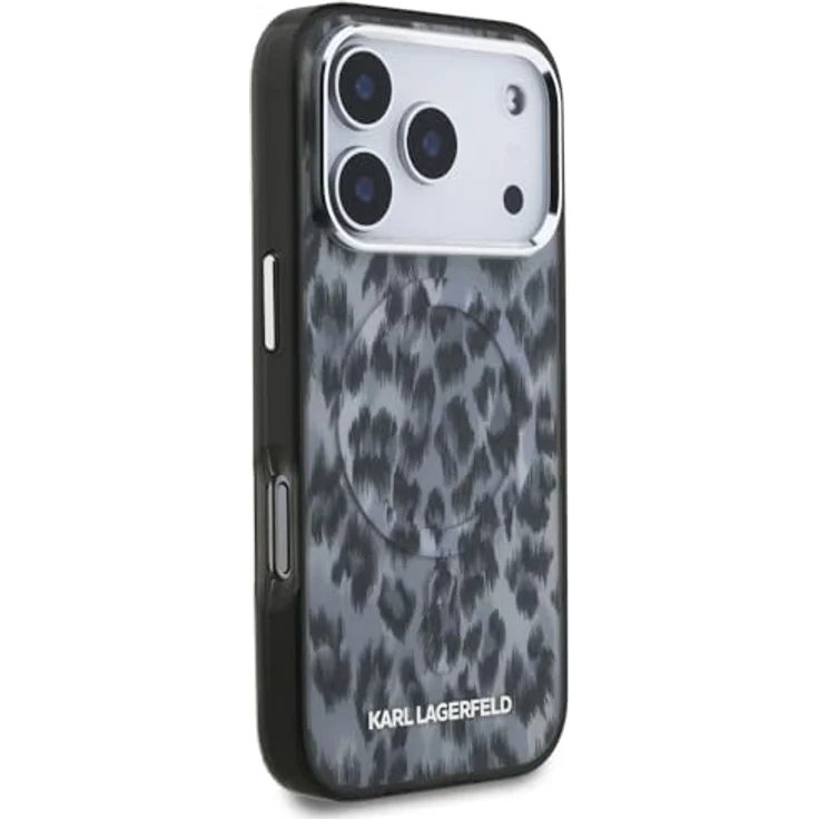 CG MOBILE Karl Lagerfeld IML Leopardenmuster Hülle für iPhone 17 Pro, kompatibel mit MagSafe, Schwarz – Bild 4