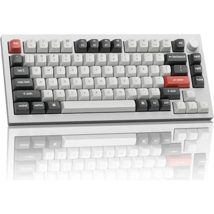 Keychron Q1 Ultra 8K, Kabellose mechanische Tastatur mit 75% Layout, Aluminium, ZMK-programmierbar, 82 Tasten, POM Switch - Banana, RGB, 2,4 GHz/Bluetooth, kabelgebunden, QWERTY US – Bild 1