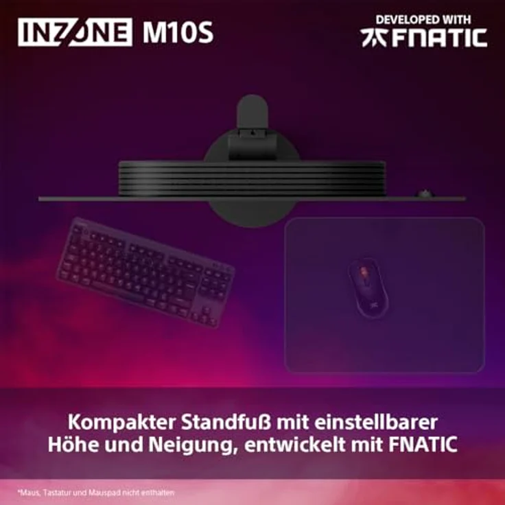 Sony INZONE M10S 27" OLED QHD PC Gaming Monitor: 1440p, 480Hz, 0.03ms GTG, DCI-P3 98.5%, G-Sync, Adaptive Sync, VRR, Co-entwickeltes Modell mit Fnatic, 1300 nits, DisplayPort 2.1-2 x HDMI 2.1- PC, PS5, Schwarz – Bild 5