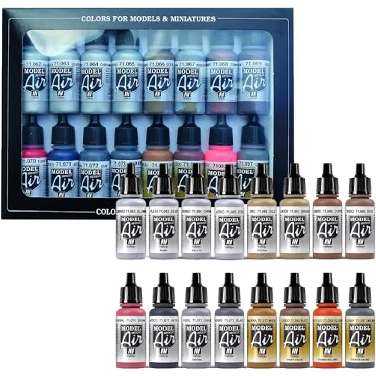 Model Air Set Metallic-Effekte 71181 Airbrush Farben Set Vallejo 100 504 – Bild 6