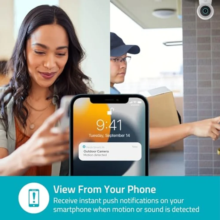 Nedis SmartLife Aussenkamera, Wi-Fi Spotlight 3MP Full HD 1296p, IP65, Cloud Storage, Vollfarb-Nachtsicht, kompatibel mit Alexa und Google Home – Bild 9