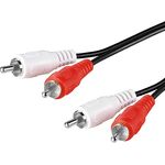 Goobay 50028 Cinch Audiokabel Stereo – Chinchkabel 2x Chinch Stecker (R/L) auf 2x Chinch Stecker (R/L) – 1,5 Meter