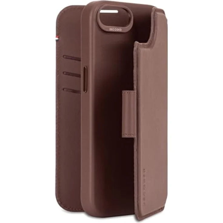 Decoded Leather Detachable Wallet iP 16e, Magnetische Ledertasche aus Vollnarbenleder mit Kartenfächern, Chocolate Brown – Bild 3