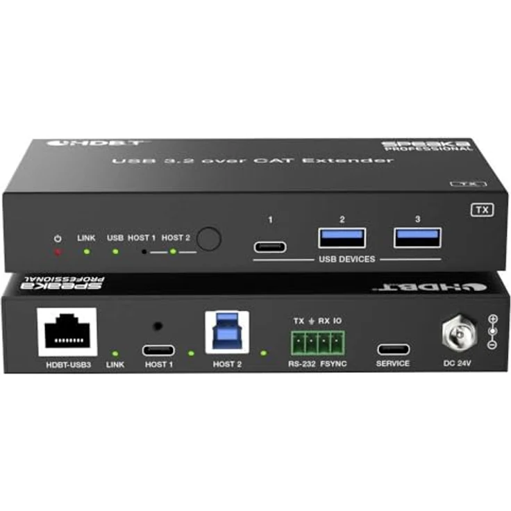 SpeaKa Professional SP-USBE-830, 7+2 Port KVM-Extender über PC steuerbar, KVM Switch, Schwarz – Bild 4