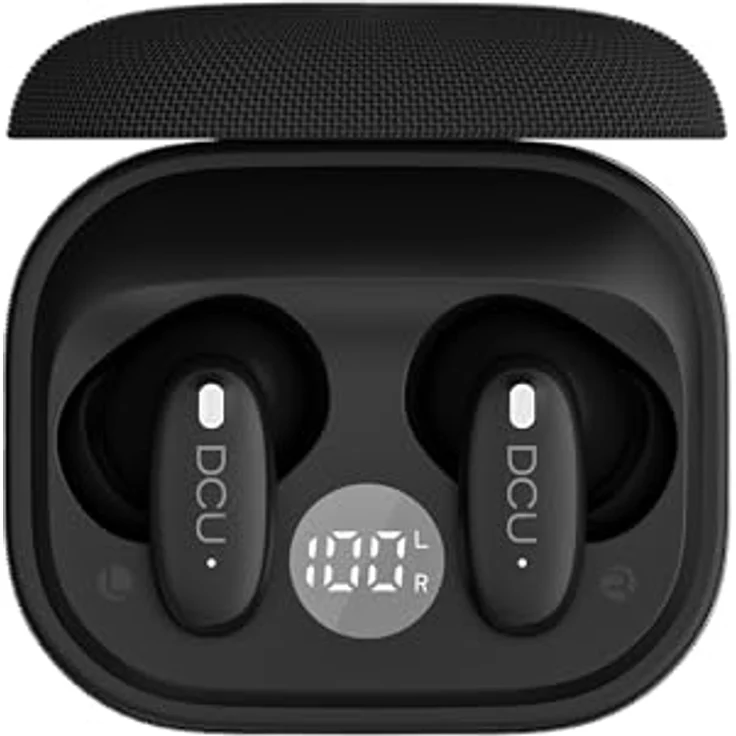 DCU Tecnologic DCU 34152090, Kabellose Kopfhörer mit Active Noise Cancelling (ANC) und 20 Stunden Akkulaufzeit, Schwarz – Bild 2