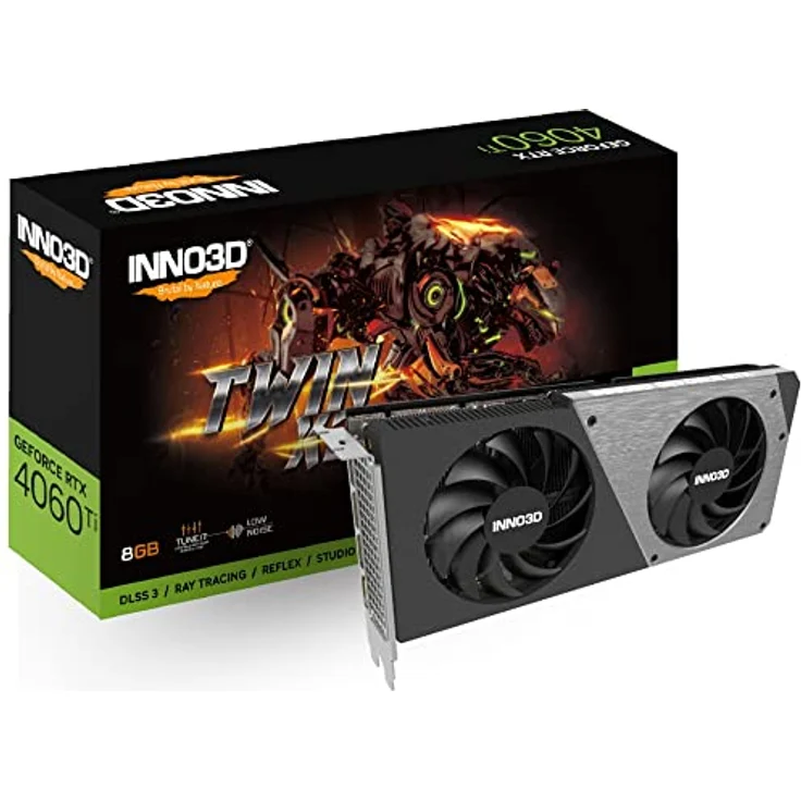 Inno3D GeForce RTX 4060 Ti Twin X2 8GB GDDR6 Grafikkarte - Innovativ und flexibel, schwarz – Bild 1