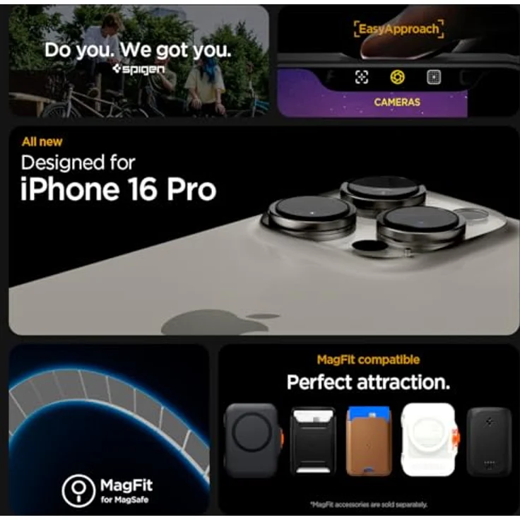Spigen Rugged Armor MagFit Hülle für iPhone 16 Pro, Matte Black - Integriertes Magnet, Karbon Look, Air Cushion Technologie – Bild 2