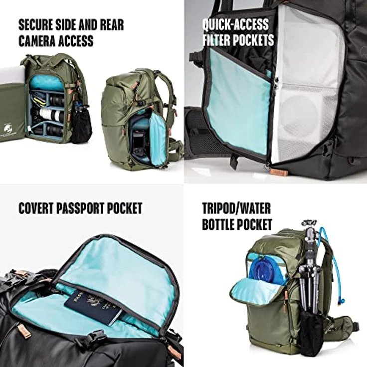 Shimoda Explore V2 30 Backpack, Fotorucksack mit 30 Liter Volumen, Armeegrün, für spiegellose und DSLR-Kameras, mehrere Zugangspunkte – Bild 7