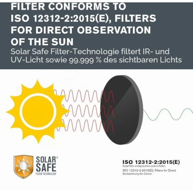 Celestron Sonnenfernglas 10x25 EclipSmart, mit fest verbauten Sonnenfiltern zur sicheren Sonnenbeobachtung – Bild 3