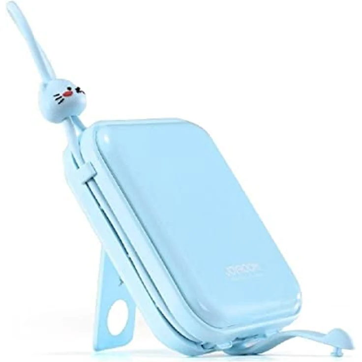 COFI 1453 Powerbank Cutie Series 10000mAh 22,5W (JR-L008) Blau mit USB-C- und iPhone Kabel und Ständer – Bild 2