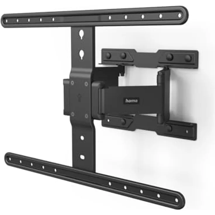 Hama TV Wandhalterung schwenkbar, neigbar, Slim (TV Wandhalterung 37-90 Zoll, VESA 200x200 bis VESA 600x400, bis 50kg, ausziehbare Halterung, geringer Wandabstand, mit Fischer-Dübeln) schwarz