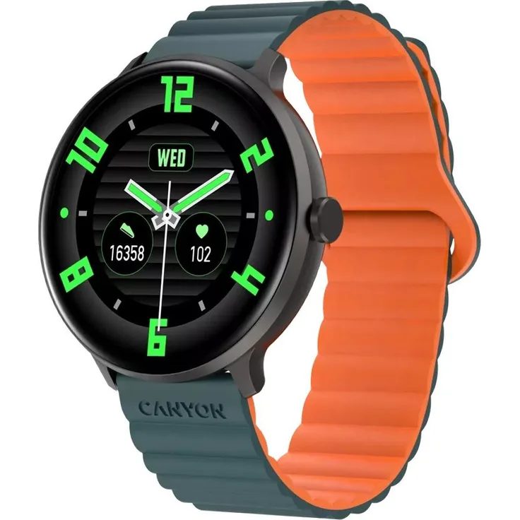 Canyon CNS-SW69BG, 44 mm Smartwatch mit LTPS-Touchscreen, IP68 wasserdicht, Herzfrequenzmessung, nur WLAN
