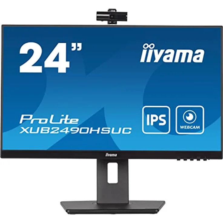 iiyama Prolite XUB2490HSUC-B5 Office-Monitor mit IPS Panel, FullHD, Webcam, schwarz