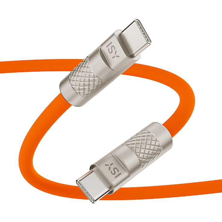 ISY IUC-5300-OG USB-C Kabel, 2 m, orange, flexibles Silikonkabel