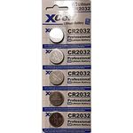 XCell Lithium Knopfzelle 2032 CR2032 3V, 5er Pack - Lithium Batterien, 3V Spannung, 20 x 3,2 mm