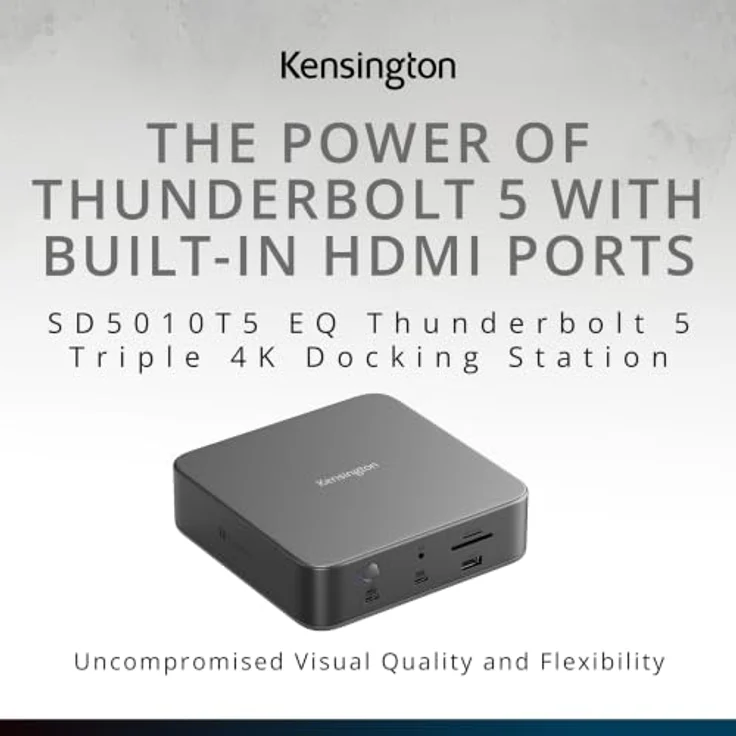 Kensington SD5010T5 EQ Thunderbolt™ 5 Triple 4K Dockingstation, Unterstützung für drei 4K-Displays, 80 Gbit/s Datenübertragung, Dynamic Power Delivery bis 100 W – Bild 2