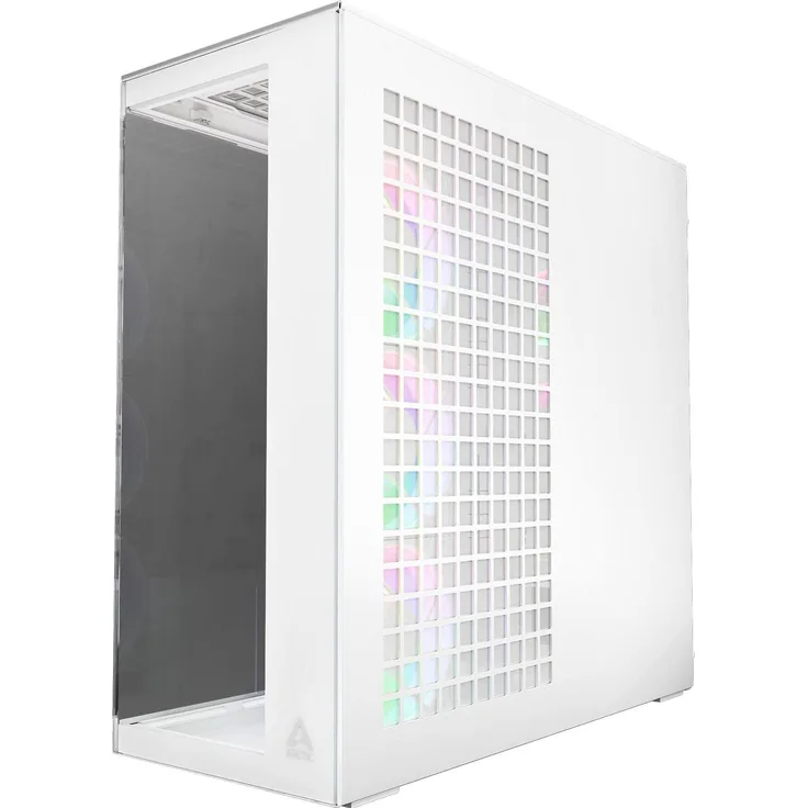 Arctic Cooling ACPCC00017A White, Midi Tower PC-Gehäuse für ATX-Mainboards, mit Sichtfenster und fünf Lüfterplätzen, vorinstalliertes Netzteil