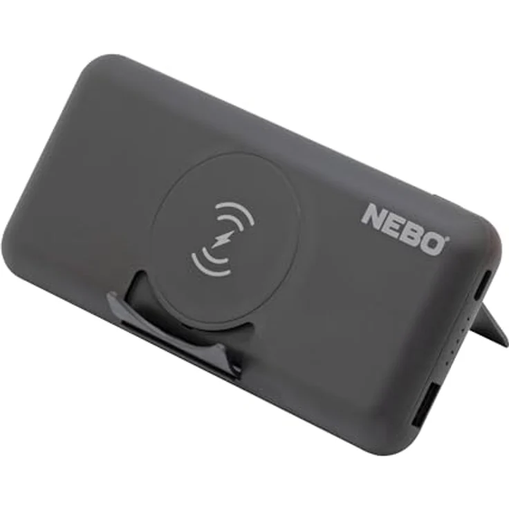 NEBO 10K Powerbank, Kabellos, 10.000mAh, Schnellladefunktion, integrierte Digitalanzeige und Ständer, Travel Essentials – Bild 1