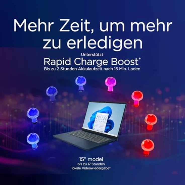 Lenovo IdeaPad Slim 3, 15.6" WUXGA Laptop mit Intel Core i5-13420H, 16GB RAM, 512GB SSD, Intel UHD Grafik, Windows 11 Home, QWERTZ, Cosmic Blue, 3 Monate Premium Care – Bild 4
