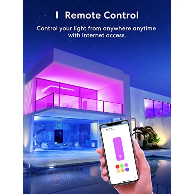 Smart Glühbirne Set 2 LED-Glühbirnen kompatibel mit HomeKit, Siri, Alexa, Google Home und SmartThings, E27 RGBWW Wi-Fi-Glühbirne, dimmbar, mehrfarbig, mit Sprachsteuerung und Fernbedienung – Bild 3