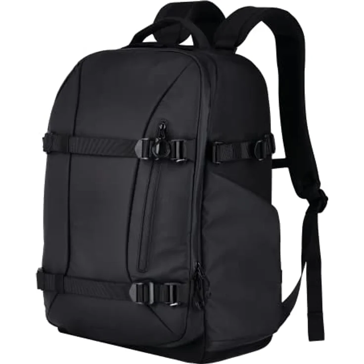 Rollei Fotoliner Ocean Pro: Großer Kamerarucksack in Schwarz aus 49 recycleten PET-Flaschen, Handgepäck-geeignet, inkl. Laptop-Fach, versetzbare Trennwände – Bild 1