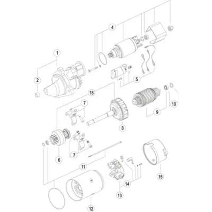 MAHLE ORIGINAL MS 225, Starter Anlasser 4,2kW 12V für LKW, drehrichtung im Uhrzeigersinn, mit Reduktionsgetriebe, 10 Zähne