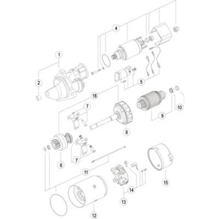 MAHLE ORIGINAL MS 225, Starter Anlasser 4,2kW 12V für LKW, drehrichtung im Uhrzeigersinn, mit Reduktionsgetriebe, 10 Zähne – Bild 1