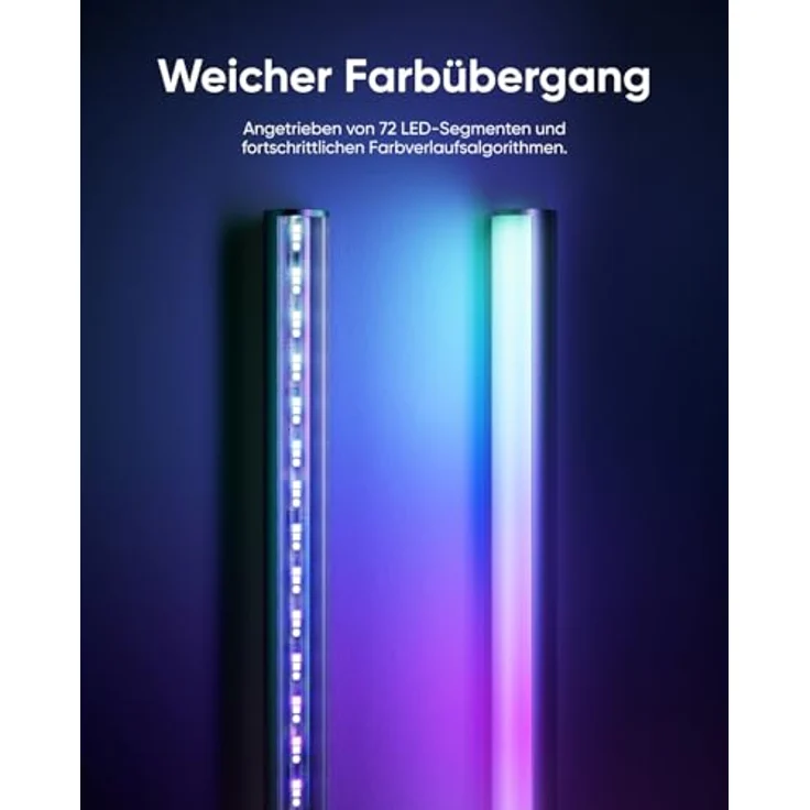 eufy Security Zimmer-Stehlampe E10, RGBWW LED, 16 Mio. Farben, 1700 Lumen, Google kompatibel, KI-Lichtthemen, Musikmodus, Schwarz – Bild 5