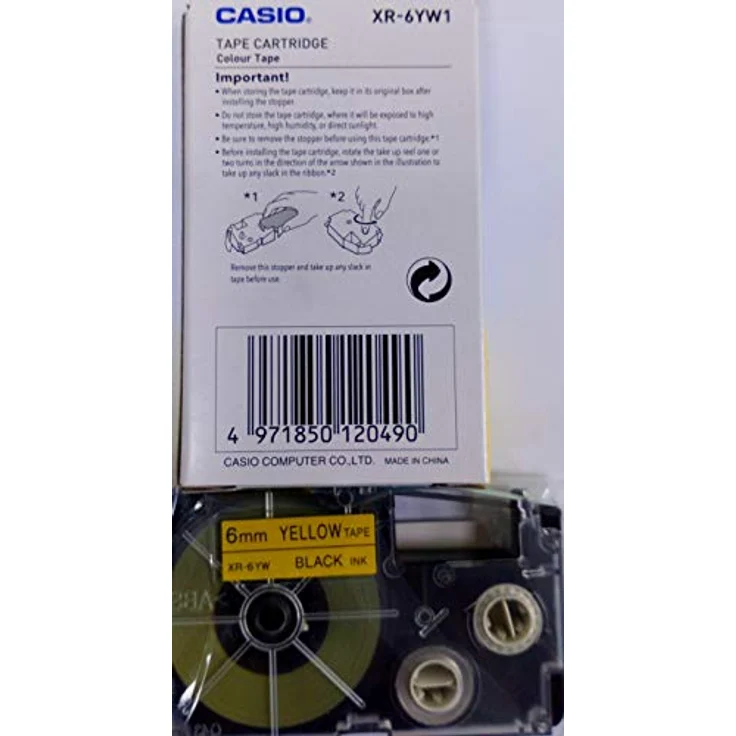 CASIO EZ-Label Printer XR-6YW1 Schriftband selbsthaftend 6 mm x 8,0 m schwarz auf gelb – Bild 4