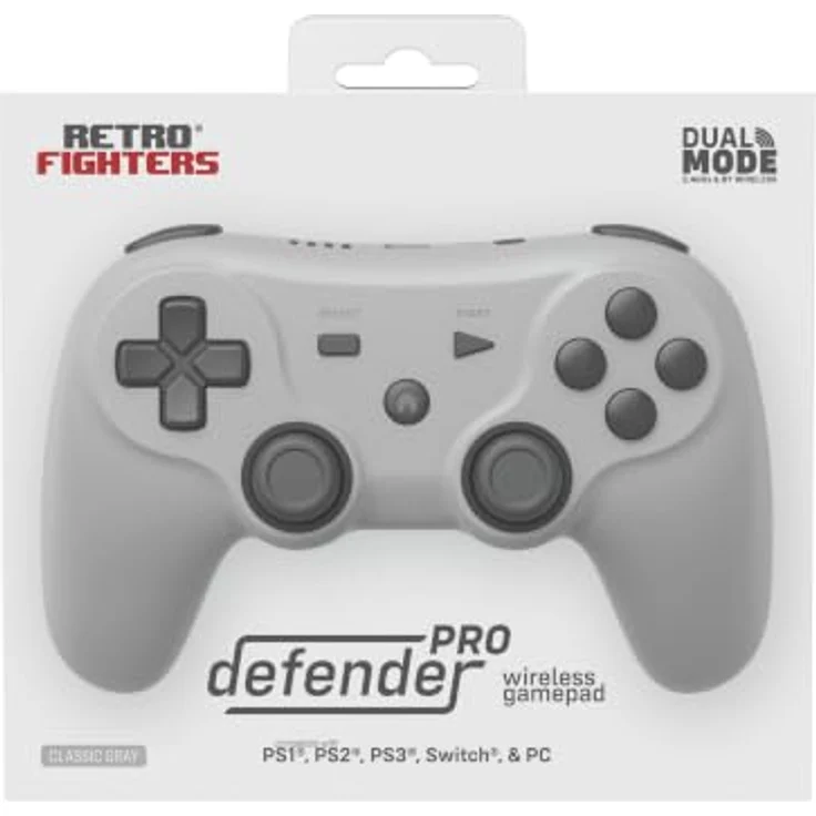 Retro Fighters Defender Pro BT, Wireless Controller in Grau mit programmierbaren Tasten und Bluetooth-Kompatibilität für PS1, PS2, PS3 und PC – Bild 8
