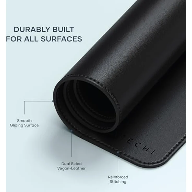 Satechi Vegan-Leather Premium Desk Mat (XL), Mausmatte, schwarzes veganes Leder, wasserabweisende Oberfläche, 680 x 315 mm – Bild 6