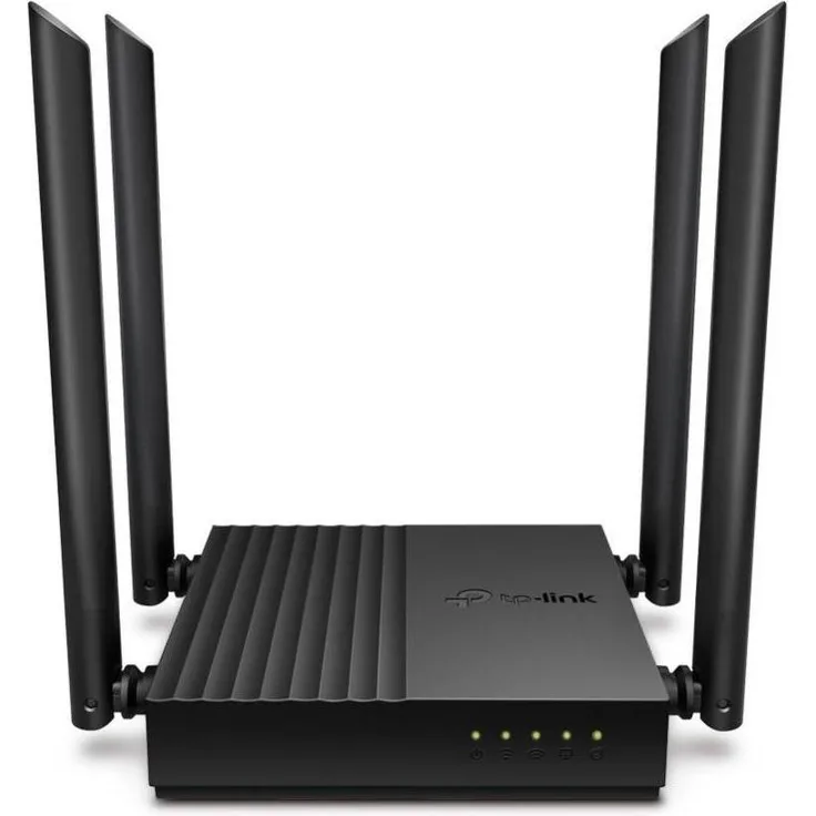 TP-Link ARCHER A64, WLAN-Router mit Gigabit Ethernet, Dual-Band 2,4 GHz/5 GHz, bis zu 867 Mbit/s, schwarze Ausführung