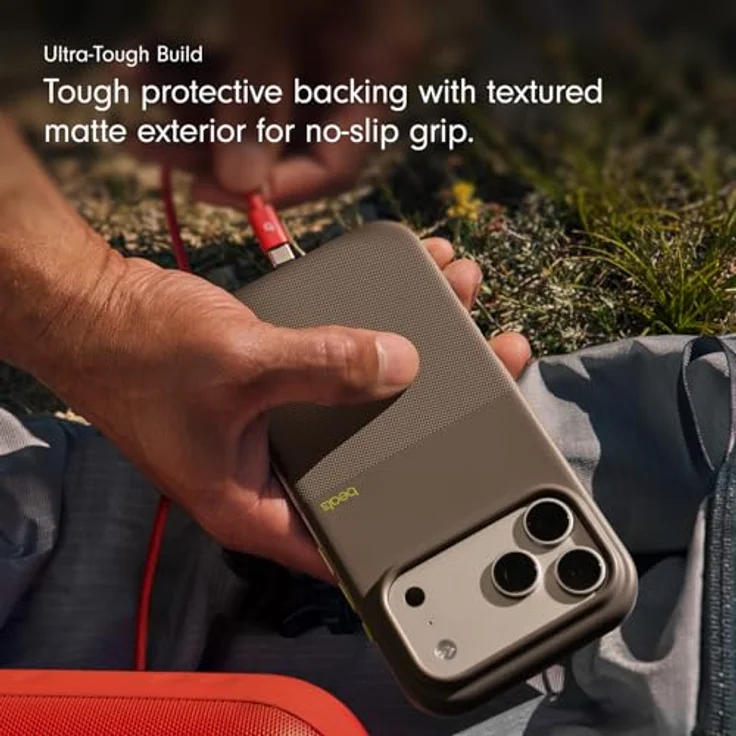 Beats iPhone 17 Pro Max Rugged Case mit MagSafe und Kamerasteuerung, stoßfest, matte Außenseite, Innenfutter aus Mikrofaser – Alpengrau – Bild 5