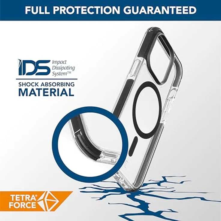 cellularline Tetra Force Strong Guard Mag - iPhone 15 Pro Max - Ultra Schutzhülle - Transparent - Impact Dissipating System - Military Tested - Recyceltes Material – Bild 3