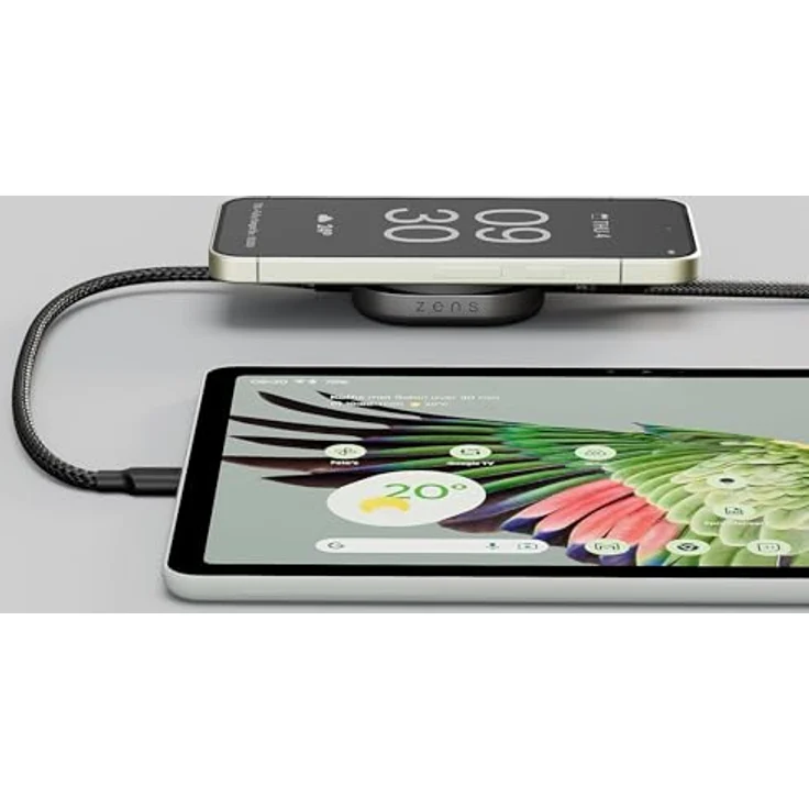 ZENS Induktions-Ladegerät ZECC05B, Qi2-zertifiziertes 15 W Schnellladen, USB-C®, schwarz – Bild 2