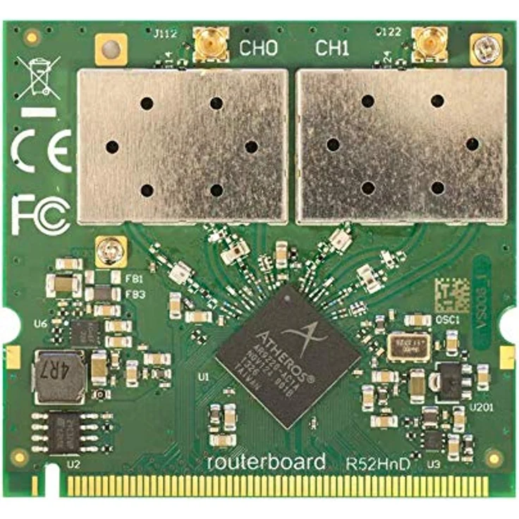 MikroTik R52HnD, Hochleistungs-Dual-Band miniPCI Netzwerkkarte mit 400 mW, Grün – Bild 1