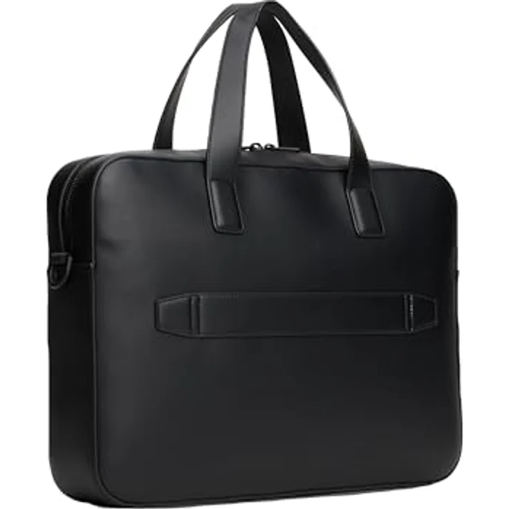 Tommy Hilfiger TH Corp Aktentasche, 40.5 cm mit Laptopfach, schwarz, 100% Polyester – Bild 1