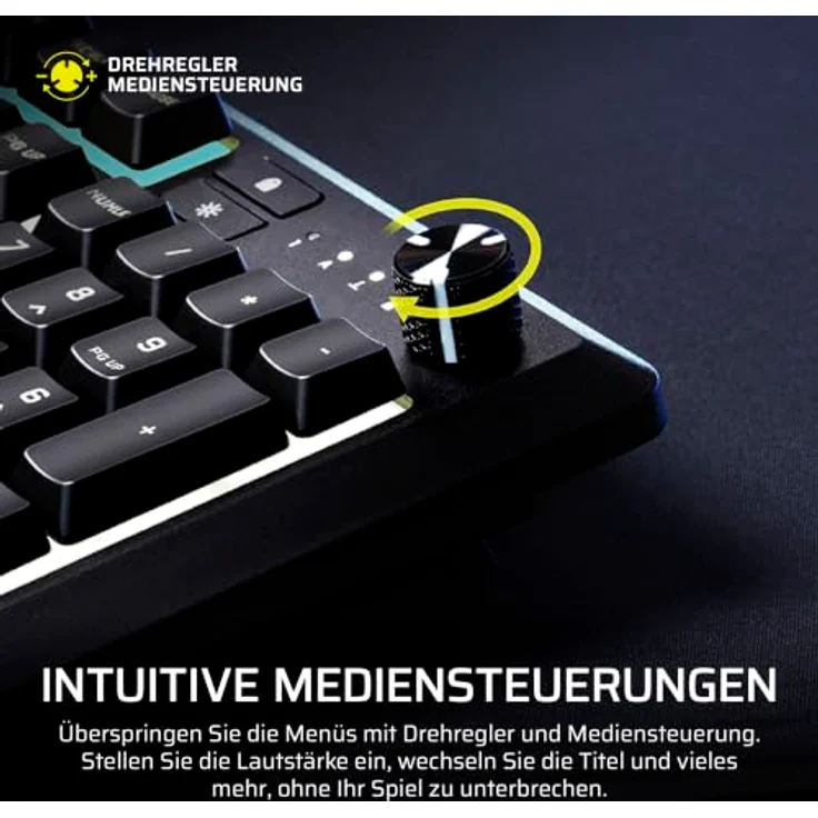 Corsair Skiff 100 Plus, Leise RGB Kabelgebundene Gaming-Tastatur mit 10-Zonen-RGB-Beleuchtung, IP53 Staub- und Spritzwasserschutz, Schwarz – Bild 4