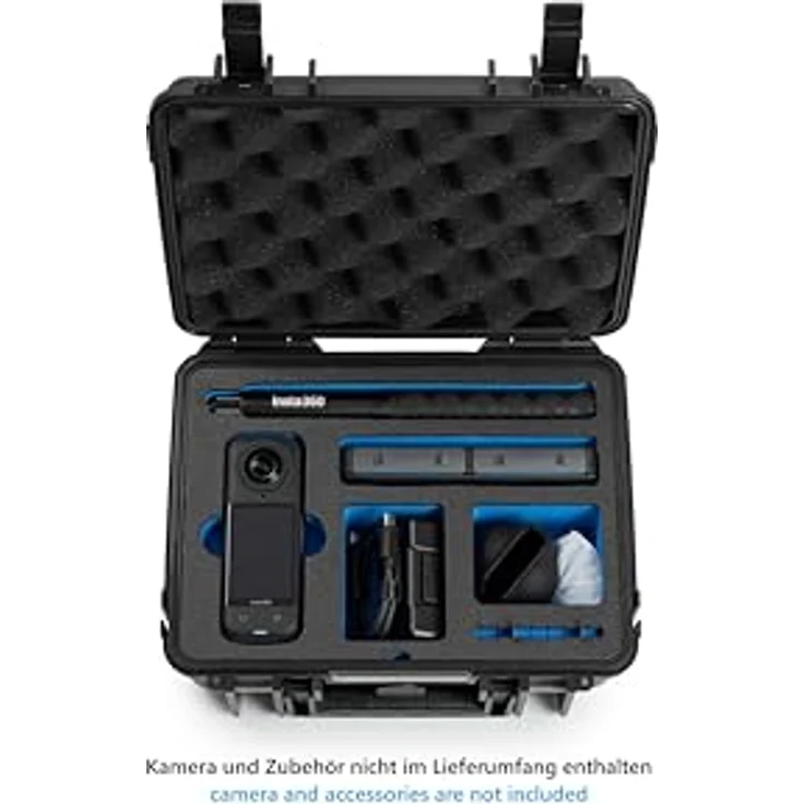 B&W International Transportkoffer Outdoor 1000 (PP.41), wasserdicht (IP67), staubdicht, schlagfest, für Insta360 X5 und X4, Schwarz – Bild 4
